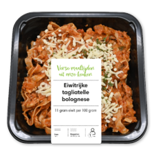 Eiwitverrijkte tagliatelle bolognese